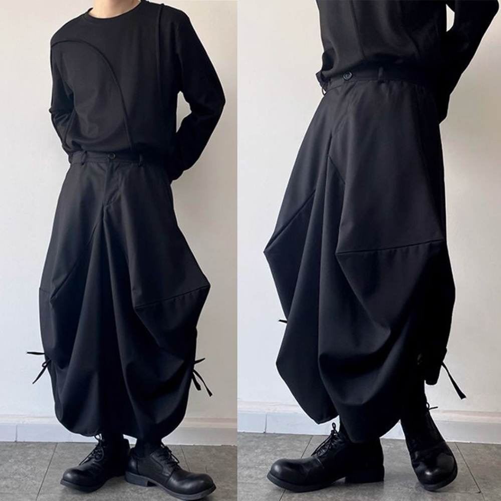 Street Fashion In Chinese - กางเกงขาสั้นทรงกระโปรงสีพื้นสไตล์จีนย้อนยุคแฟชั่นฤดูร้อนสำหรับผู้ชาย ทรงหลวมสบายๆ ระบายอากาศดี ดีไซน์เก๋ไก๋