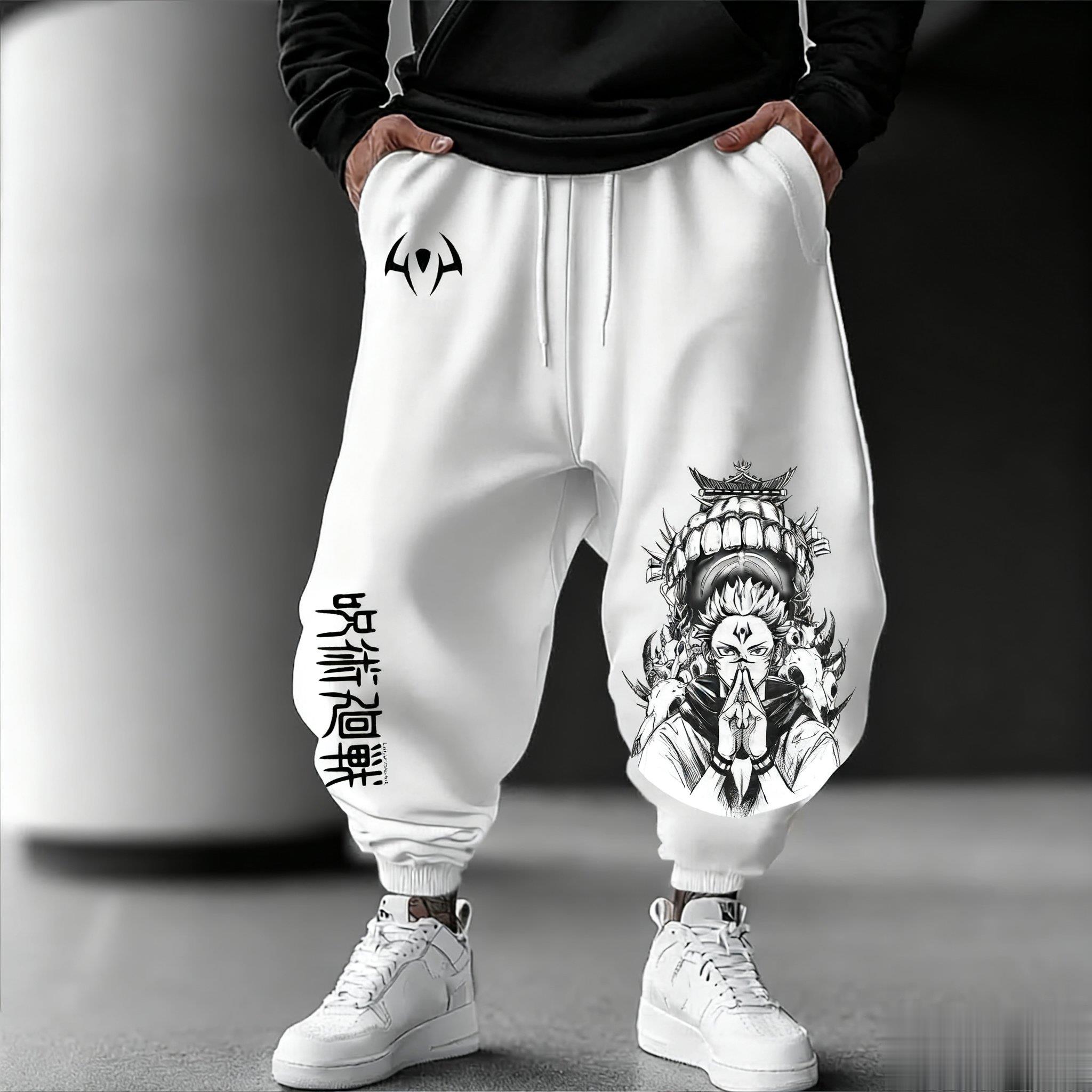 Street Fashion In Japan - กางเกงจ็อกกิ้งผู้ชายลายอนิเมะญี่ปุ่น จูจุตสึ ไคเซ็น สไตล์ลำลอง สตรีทแวร์ ฮิปฮอป
