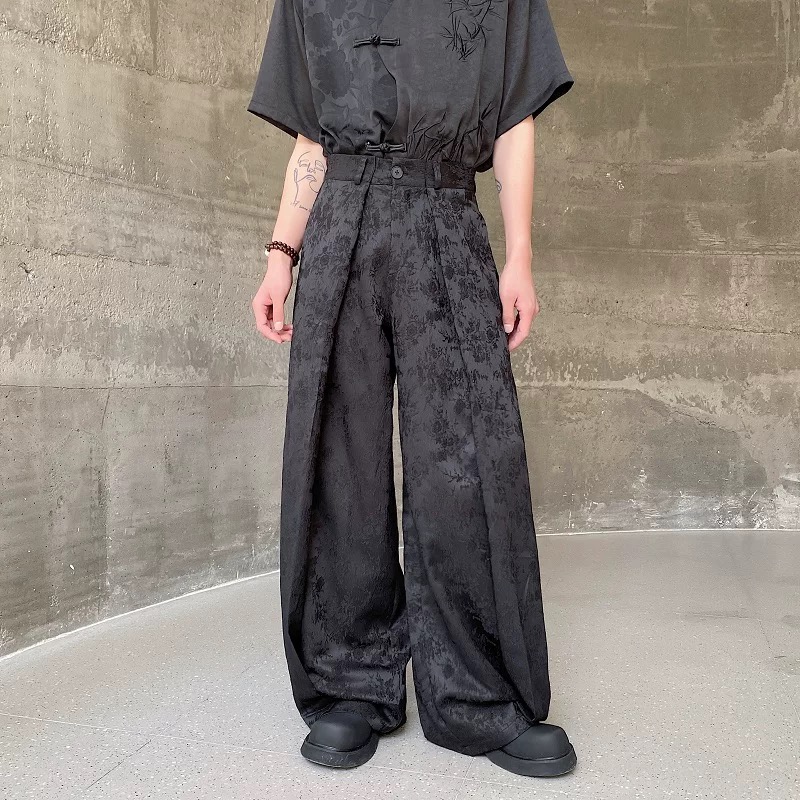 Street Fashion In Chinese - กางเกงขายาวทรงจีนสำหรับผู้ชาย แฟชั่นทันสมัย ดีไซน์หรูหรา สไตล์สตรีทแวร์ ทรงหลวม สบายๆ