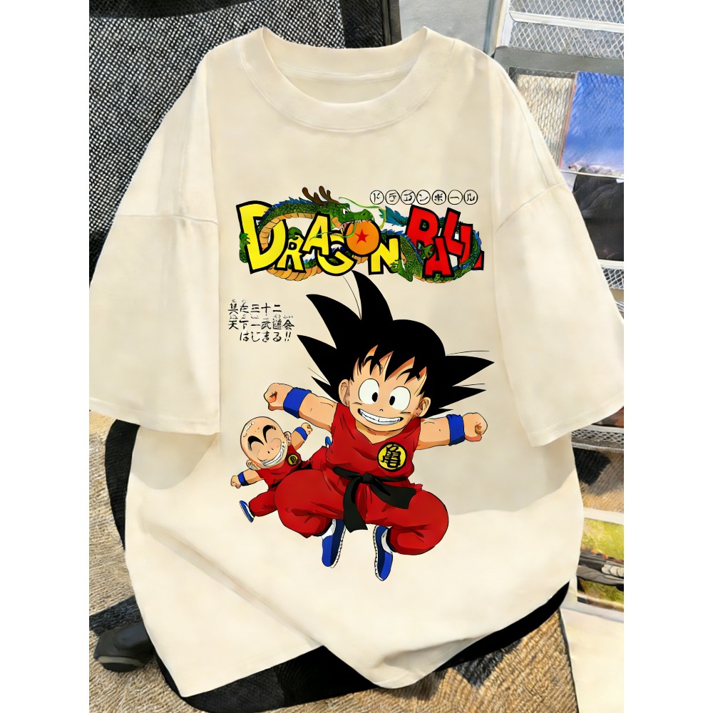 Street Fashion In Japan - เสื้อยืดลายอนิเมะดราก้อนบอลไซส์ใหญ่สำหรับผู้ชายและผู้หญิง เสื้อยืดลำลองฤดูร้อนสำหรับพ่อแม่ลูก สไตล์ฮาราจูกุ แฟชั่น Y2K