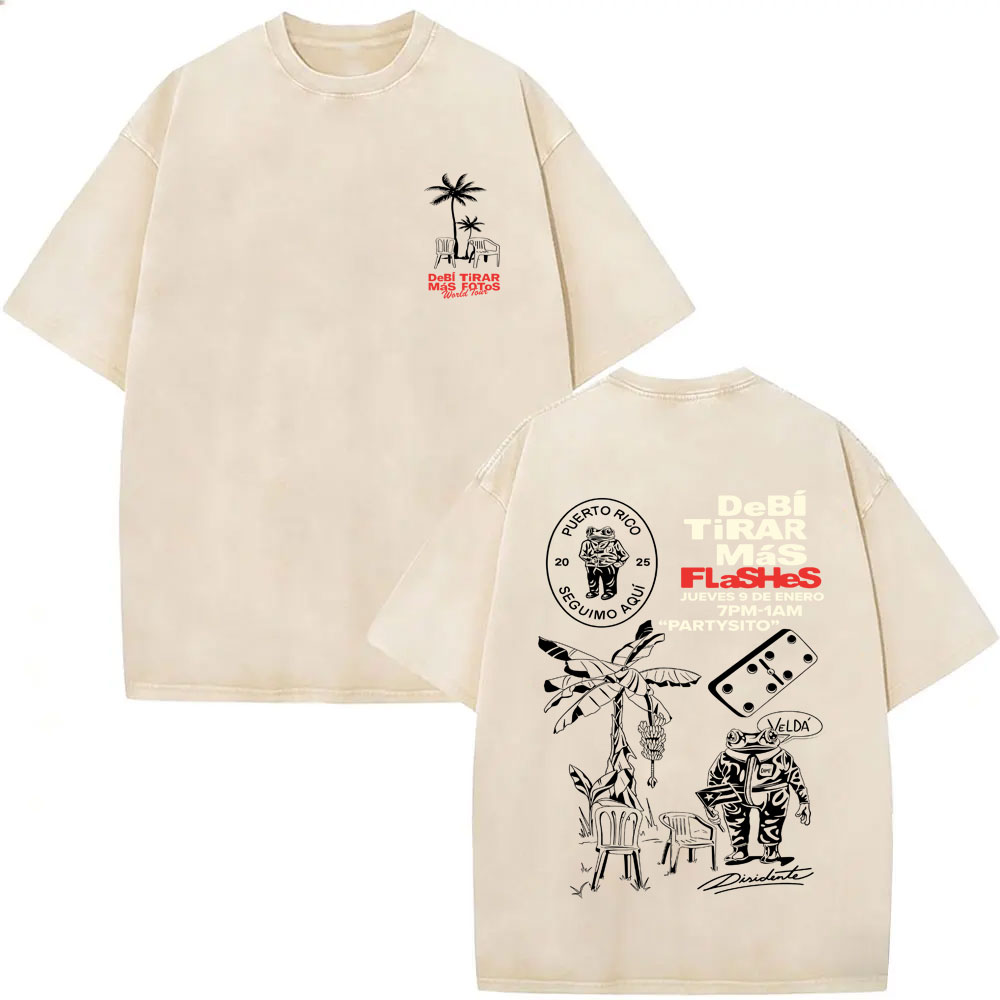 Foto Street Fashion - เสื้อยืดวินเทจลายแร็ปเปอร์ Bad Bunny รุ่น Debi Tirar