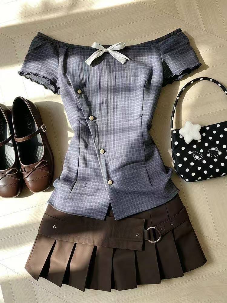 Street Fashion In Japan - เสื้อครอปสไตล์เรโทร แต่งระบาย สำหรับผู้หญิง สไตล์ญี่ปุ่น Y2K แฟรี่