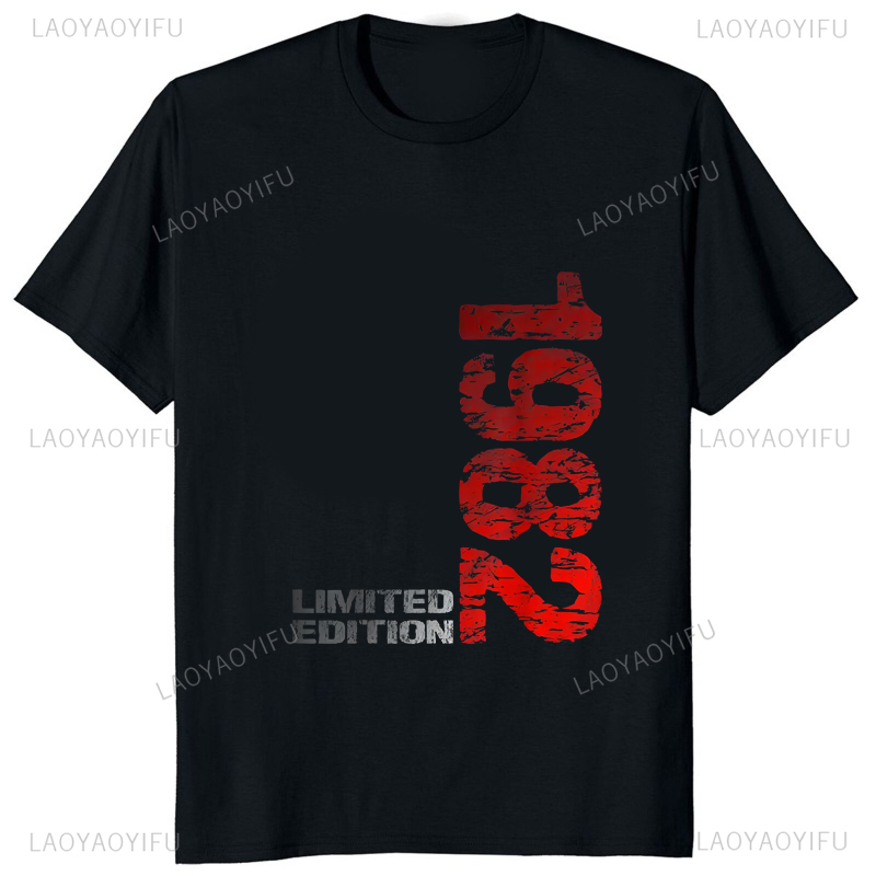 Street Fashion Art - เสื้อยืดพิมพ์ลายวินเทจ1982รุ่นลิมิเต็ด80s แฟชั่นสตรีทแวร์เสื้อของขวัญวันเกิดเสื้อยืดฮิปฮอปฮาราจูกุ Y2K ผู้ชาย