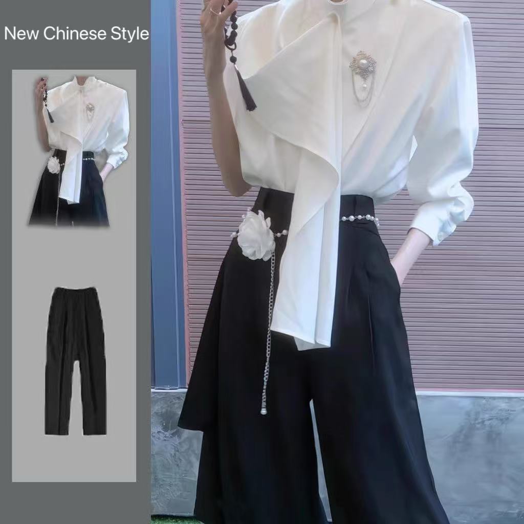 เสื้อเชิ้ตสไตล์จีนใหม่สำหรับผู - Street Fashion In Chinese บทวิจารณ์และราคา