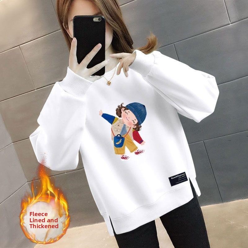 เสื้อสเวตเชิ้ตผู้หญิงทรงหลวมโอ - Oversized Crewneck Fleece บทวิจารณ์และราคา