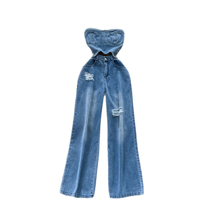 จั๊มสูทเดนิมผู้หญิงแบบชิ้นเดีย - Street Fashion Jeans Women บทวิจารณ์และราคา