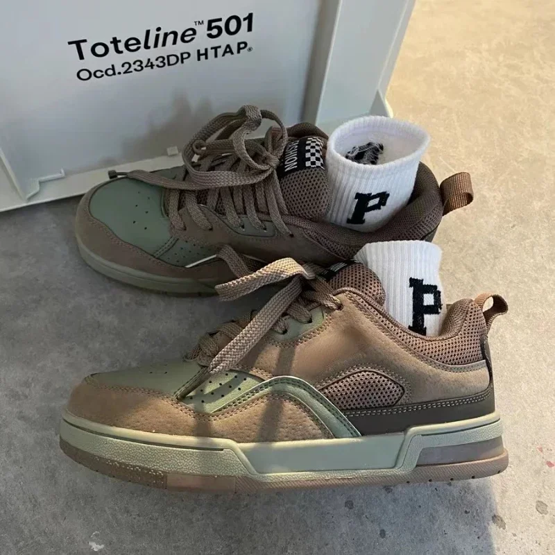 รองเท้าผ้าใบแฟชั่นวินเทจผู้ชาย - Street Fashion Walking บทวิจารณ์และราคา