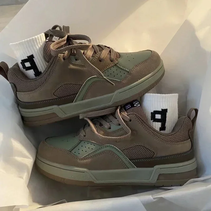รองเท้าผ้าใบแฟชั่นวินเทจผู้ชาย - Street Fashion Walking บทวิจารณ์และราคา