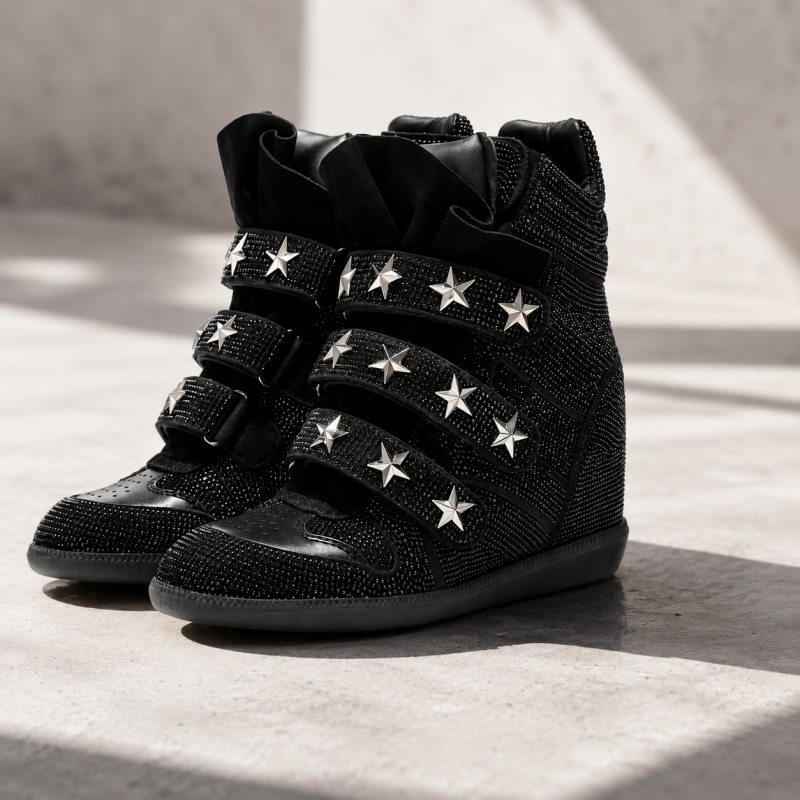 รองเท้าบูทหุ้มข้อประดับเพชรสำห - Street Fashion Walking บทวิจารณ์และราคา