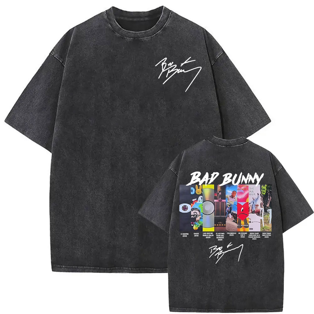เสื้อยืดลายปกอัลบั้ม Bad Bunny - Foto Street Fashion บทวิจารณ์และราคา