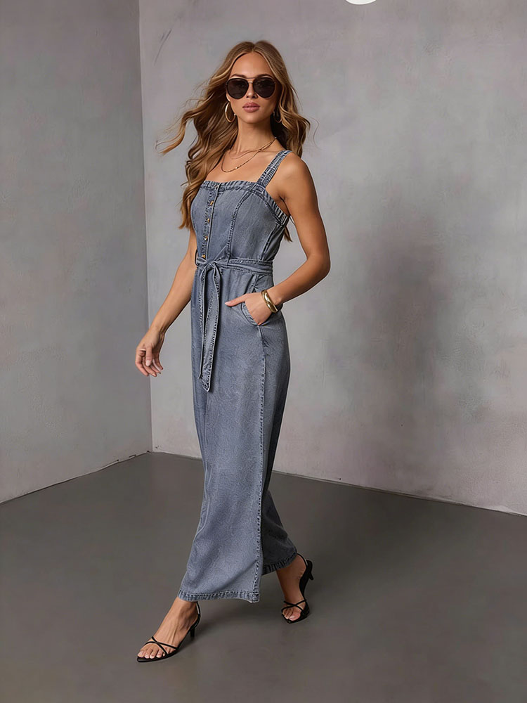 จั๊มสูทเดนิมวินเทจสำหรับผู้หญิ - Street Fashion Jeans Women บทวิจารณ์และราคา