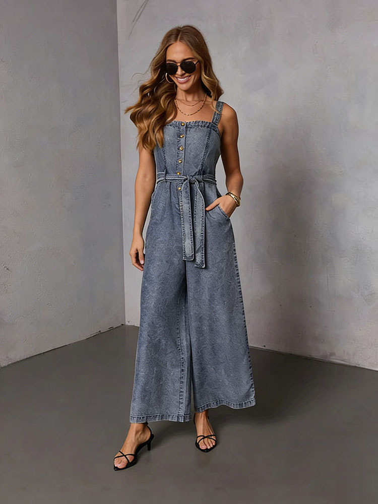 จั๊มสูทเดนิมวินเทจสำหรับผู้หญิ - Street Fashion Jeans Women บทวิจารณ์และราคา