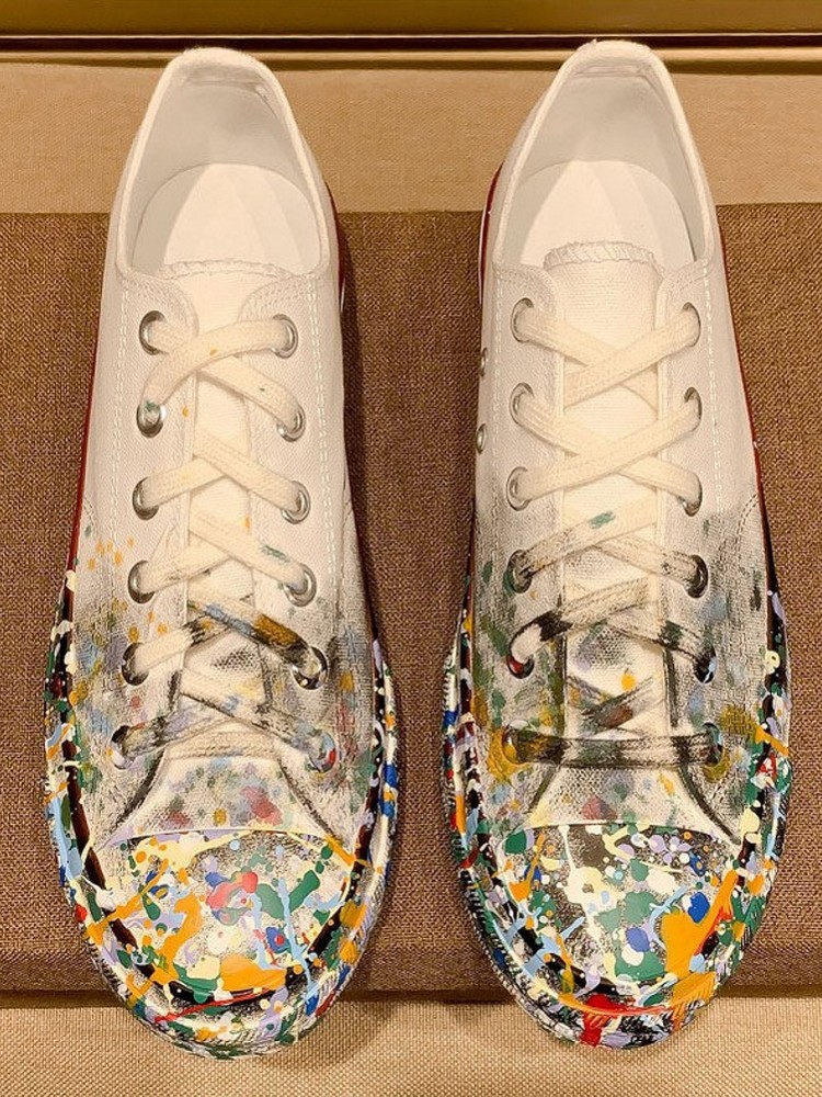 รองเท้าผ้าใบผู้หญิงสีขาวแบบผูก - Street Fashion Lady บทวิจารณ์และราคา