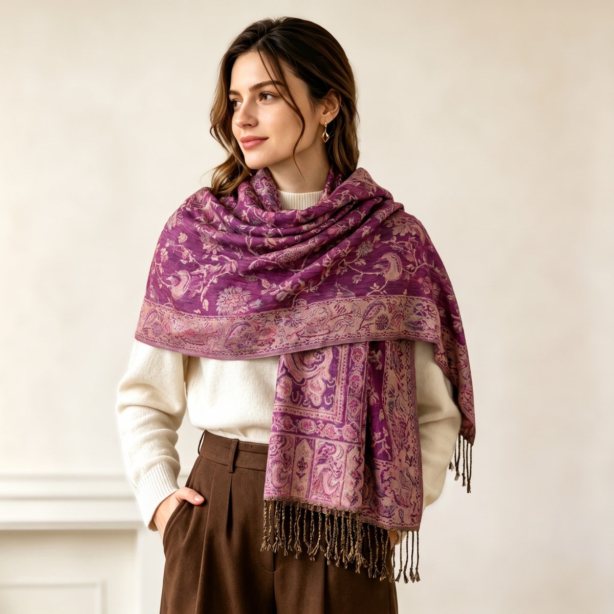 ผ้าพันคอพิมพ์ลาย ฮิญาบ ผ้าคลุม - Street Fashion Hijab บทวิจารณ์และราคา