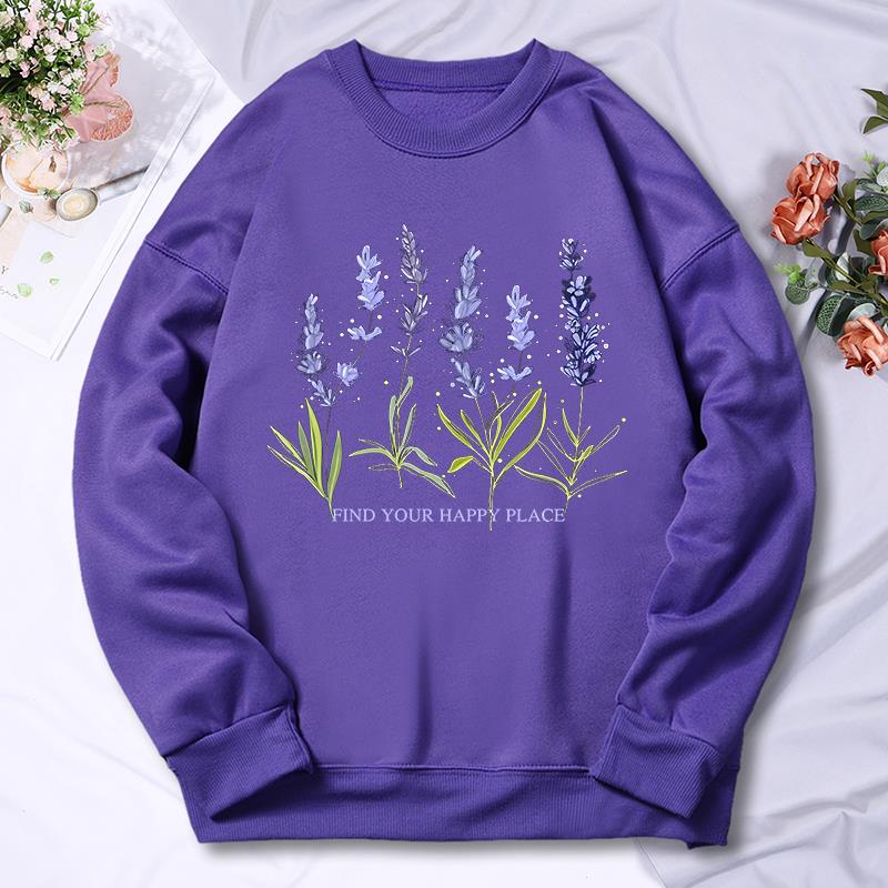 เสื้อฮู้ดพิมพ์ลายลาเวนเดอร์สำห - Oversized Crewneck Fleece บทวิจารณ์และราคา