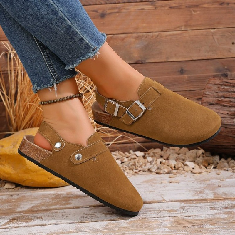 รองเท้าแตะผู้หญิงหนังกลับแบบมี - Street Fashion Lady บทวิจารณ์และราคา