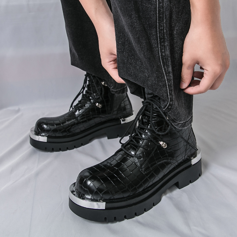 รองเท้าบูทผู้ชายคุณภาพสูงสำหรั - Street Fashion Walking บทวิจารณ์และราคา