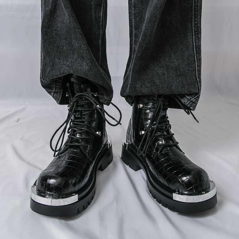 รองเท้าบูทผู้ชายคุณภาพสูงสำหรั - Street Fashion Walking บทวิจารณ์และราคา