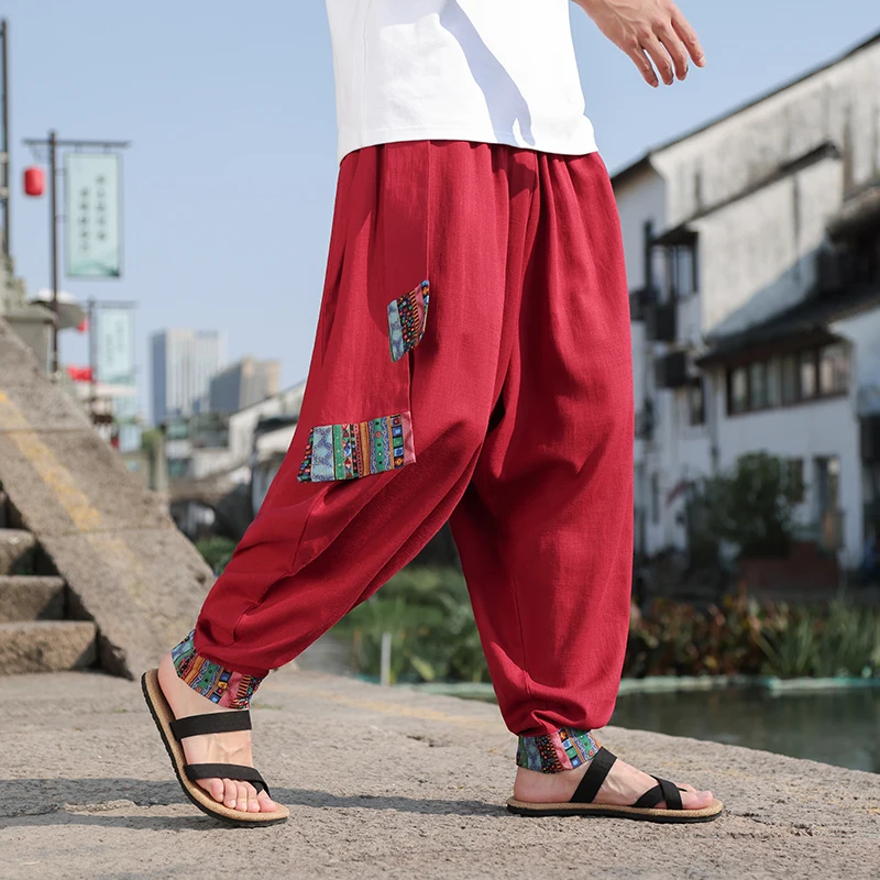 กางเกงขายาวทรงหลวมสไตล์จีนย้อน - Street Fashion In Chinese บทวิจารณ์และราคา