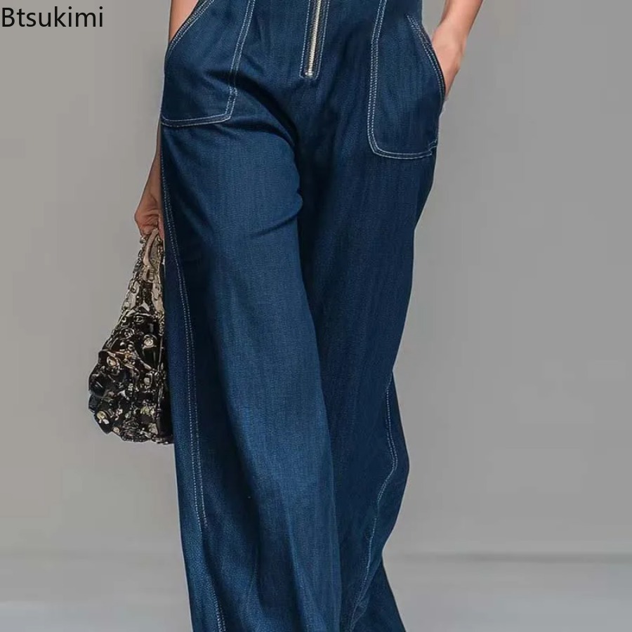จั๊มสูทเดนิมแขนกุดสำหรับผู้หญิ - Street Fashion Jeans Women บทวิจารณ์และราคา