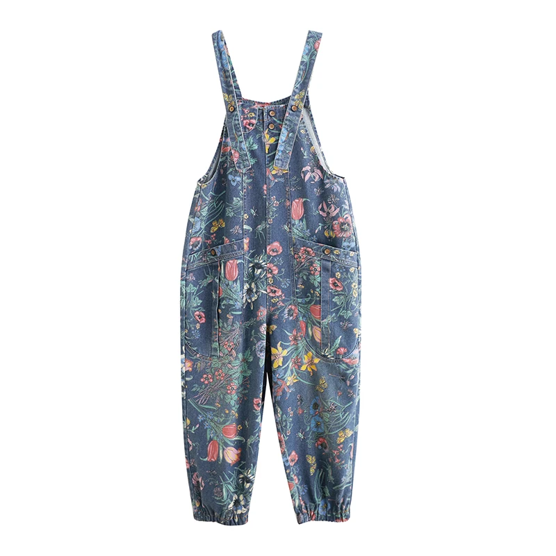 Casual Streetwear พิมพ์ดอกไม้  - Street Fashion Jeans Women บทวิจารณ์และราคา