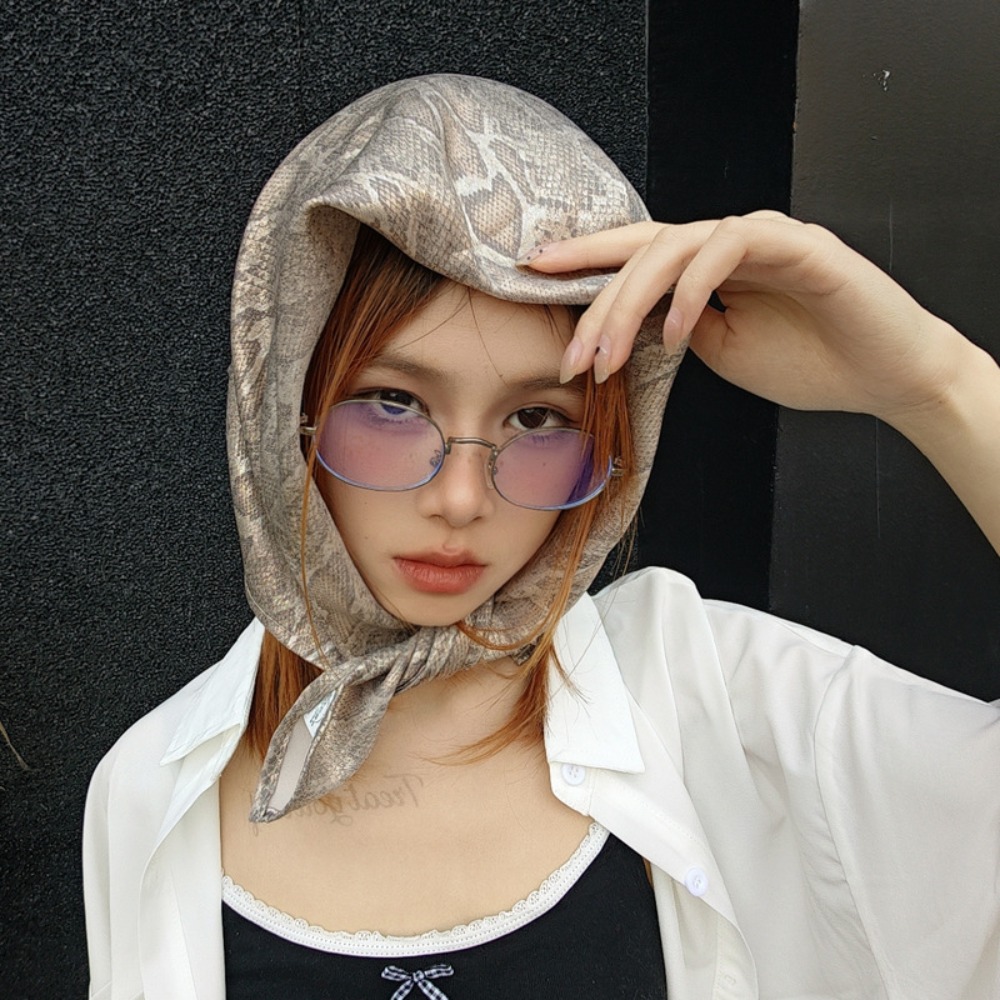 ผ้าโพกศีรษะลายงู Y2K ผ้าพันผมล - Street Fashion Art บทวิจารณ์และราคา