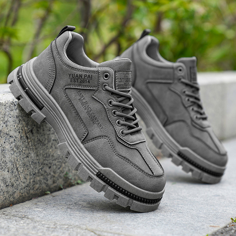 รองเท้าบูททำงานพื้นหนาสำหรับผู - Street Fashion Walking บทวิจารณ์และราคา
