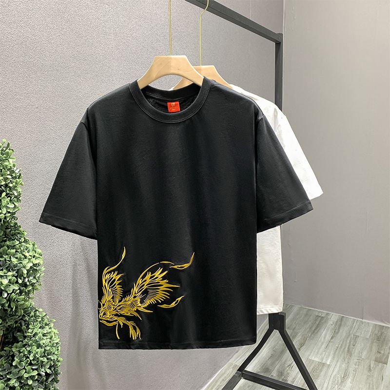 เสื้อยืดแขนสั้นปักลายฟีนิกซ์สไ - Street Fashion In Chinese บทวิจารณ์และราคา