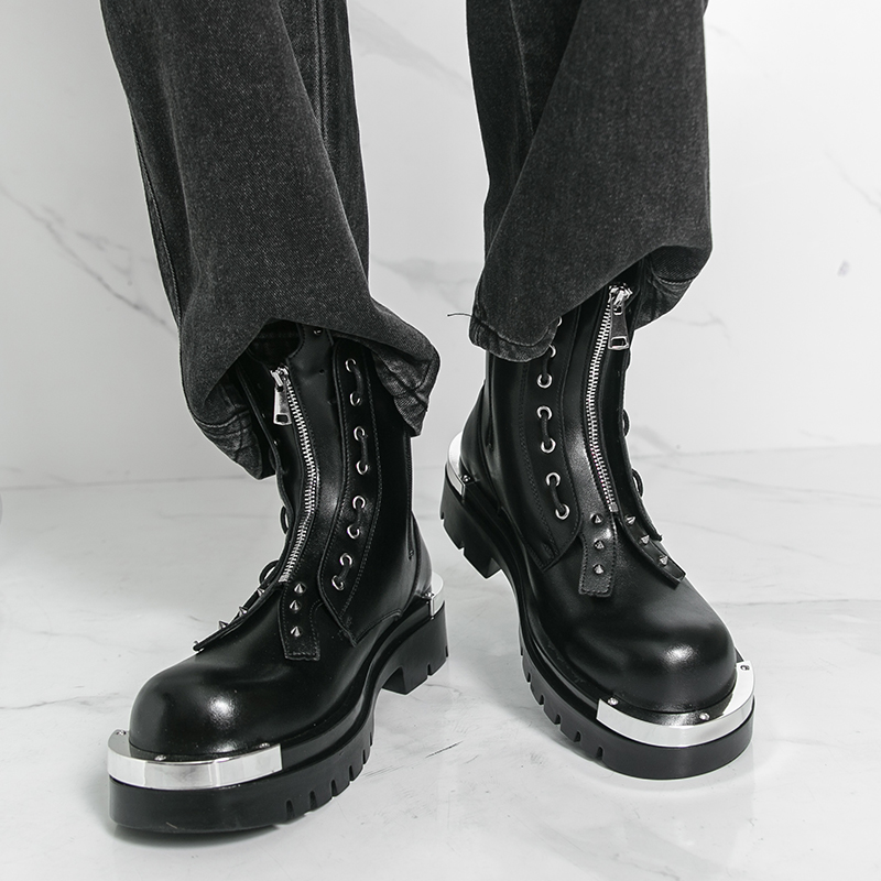 รองเท้าบูทผู้ชายพื้นหนา ดีไซน์ - Street Fashion Walking บทวิจารณ์และราคา
