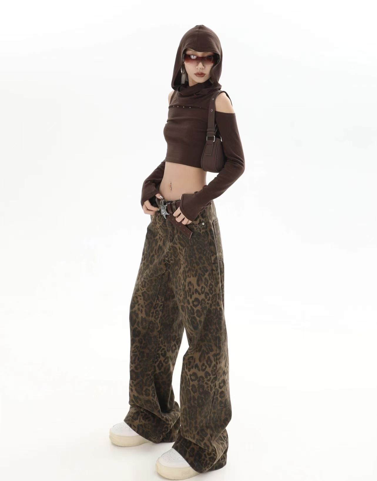 กางเกงยีนส์ทรงหลวมขาตรงลายเสือ - Street Fashion Jeans Women บทวิจารณ์และราคา