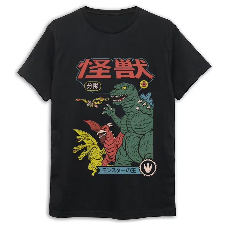 เสื้อยืดลายกราฟิกหนังก็อจิลล่า - Street Fashion In Japan บทวิจารณ์และราคา