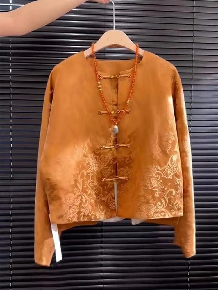 เสื้อซงจินปักลายดอกไม้สีส้มผ้า - Street Fashion In Chinese บทวิจารณ์และราคา