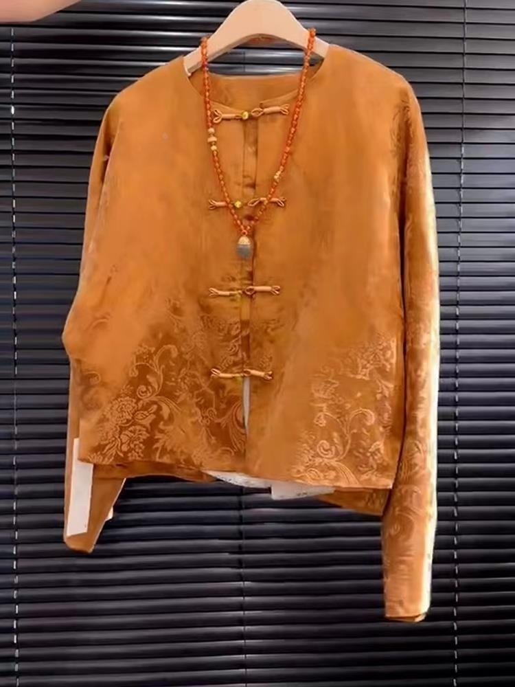 เสื้อซงจินปักลายดอกไม้สีส้มผ้า - Street Fashion In Chinese บทวิจารณ์และราคา